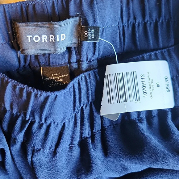 Torrid Navy Sheer Wide Leg Pants - Picture 13 of 14
